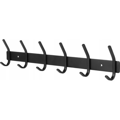 APPENDIABITI DA PARETE CON 12 GANCI - NERO OPACO (1/4)
