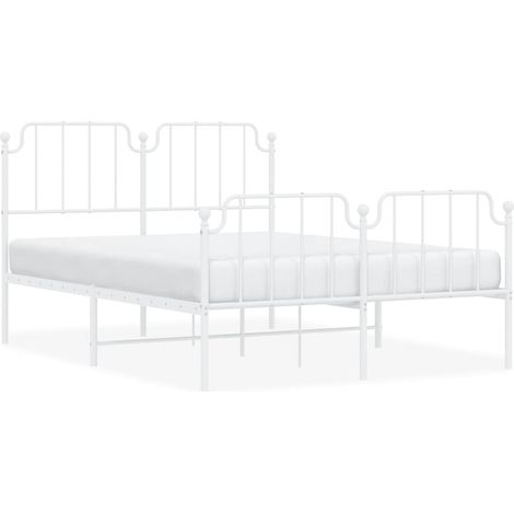 Maison Exclusive - Giroletto con Testiera e Pediera Metallo Bianco 135x190 cm (1/5)