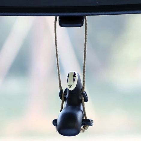 Pendentif de voiture représentant un homme sans visage, accessoire de voiture inspiré des animés, compatible avec les rétroviseurs. (1/5)