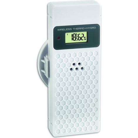 TFA Dostmann 30.3245.02 - Trasmettitore termoigrometro con Display, Utilizzabile Come Ricambio o trasmettitore aggiuntivo, Bianco, Lunghezza 60 x Larghezza 35 x Altezza 155 mm