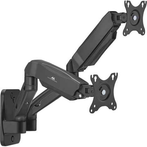 Maclean MC-988 Soporte de pared para dos monitores, Pantallas de 17-32'', Sporte doble, Muelle mecánico, Carga max. 9 kg (1/5)