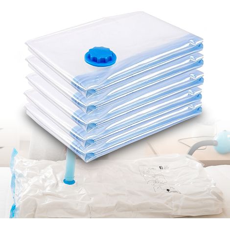 Jiubiaz karpal Vakuumbeutel 5er Set 100x120 CM, Aufbewahrungsbeutel für Kleidung & Bettwäsche, platzsparende Kleidersäcke mit Ventil, wiederverwendbar & transparent (1/5)