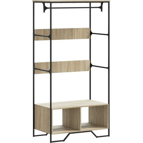 Armoire Sonoma en chêne, 90x50x180 cm, bois d'ingénierie. (1/5)