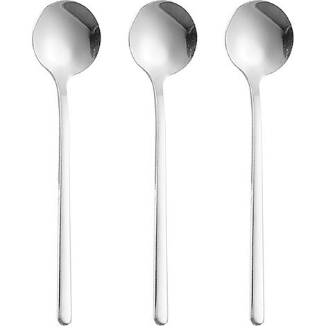 Cuillère À Café En Acier Inoxydable - Poignée Longue Pour Mélanger Boissons Chaudes Et Froides - Lot De 3 Pièces (1/5)