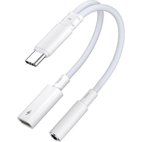 USB-C-auf-3,5-mm-Anschluss-USB-C-Splitter-Adapter-Ladekabel 2-in-1-Design (1/4)