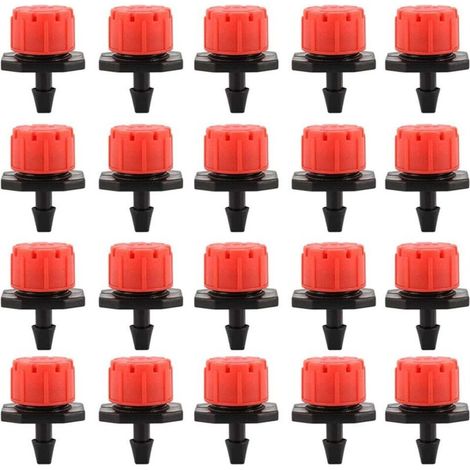 100 Stück Tropfbewässerungs-Tropfer, Sprinklerdüsen, Garten-Emitter, 360° verstellbare automatische Tropfbewässerung für Pflanzen, Gewächshäuser, Rasenflächen, Heimwerkerprojekte