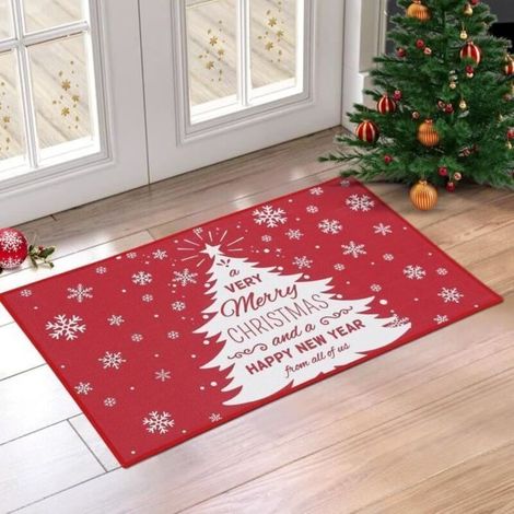 Tapis de Noël - MARQUE - 40 x 60 cm - Rouge - Rectangulaire - Synthétique (1/4)