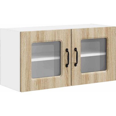 Pensile da cucina rettangolare moderno 80 x 31 x 40 cm grande capacità in legno composito rovere Sonoma 020053625