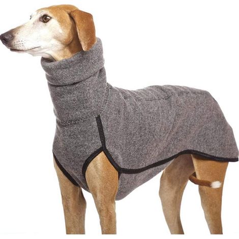CCYKXA Hundepullover aus Fleece mit Rollkragen, Weste, Pulloverjacke für kleine und mittelgroße Hunde, Grau, Größe L (1/5)