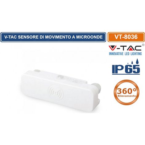 V-TAC VT-8036 SENSORE DI MOVIMENTO A MICROONDE PER LAMPADE LED - SKU 5571