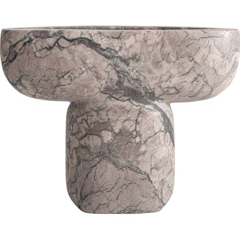 Vase en marbre gris contemporain - gris marbré (1/2)