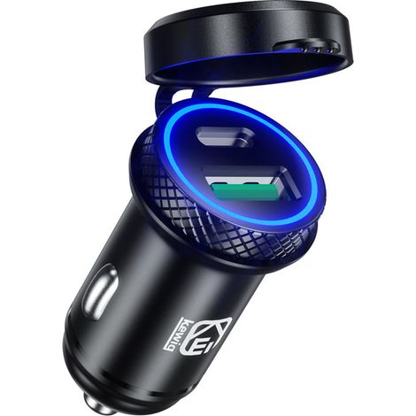 Caricabatterie per auto USB C 60W/5A QC3.0 e PD Tipo C Adattatore USB per accendisigari veloce a doppia porta per iPhone 13/12 Pro/, Galaxy S21/20, Huawei iPad (1/5)