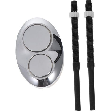 Bouton de Toilette Couleur Aléatoire Ovale en Abs Noir (1/5)