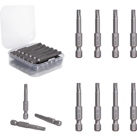 Embouts Torx T25 - Acier Allié S2 - 50 mm - Magnétiques - Pour Perceuses Et Visseuses Électriques - Lot De 18