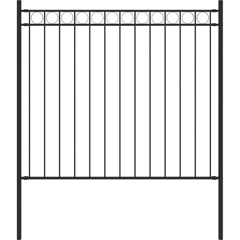 Valla de jardín ASSEN de acero, 1,7 x 0,8 m, negro