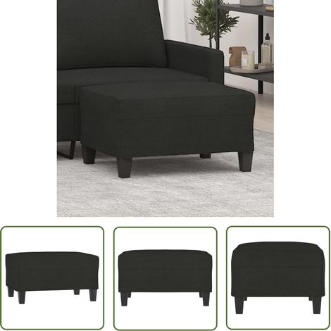 The Living Store Repose-pied Noir 70x55x41 cm Tissu - Tabouret - Repose-pied - Pouf - Meuble Salon - Décor Intérieur (1/5)