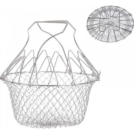 Panier à Frire, Panier a Salade Tamis Cuisine Inoxydable Fry Extensible Chef Panier Cuisine (1/5)