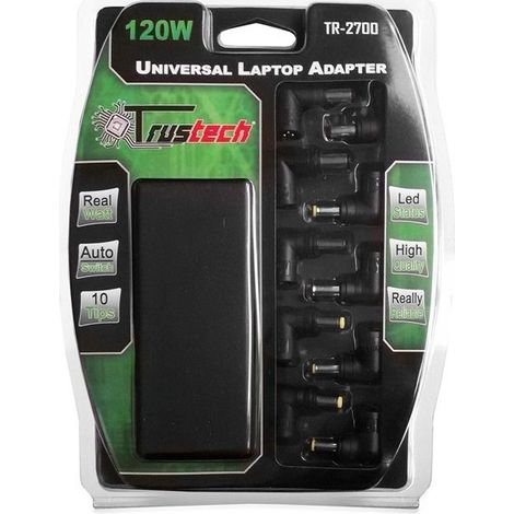 TRADE SHOP - Alimentatore Universale Per Notebook 120w Settaggio Automatico Trustech - (1/2)