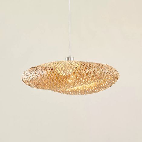 [GEBRAUCHT] B-Ware Lindby Hängeleuchte Eleane Bambus Natur ø 50 Cm Deckenlampe Lampe Leuchte Spot