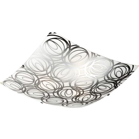 Plafoniera Candellux Silk 10-13064 quadrata vetro nero/cromo E27 (1/2)