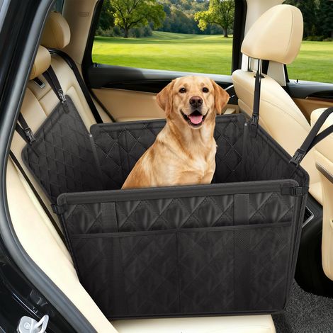 Siège Auto Chien Extra Stable et Waterproof-Transport Chien Voiture Siège Arrière avec 8 Tiges, 4 Sangles de Fixation et Ceinture de Sécurité - Jusqu'à 26 kg pour Chiens de Toute Taille (1/5)