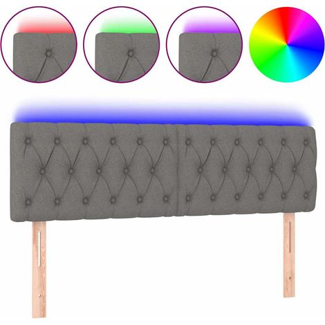 Maison Exclusive - Cabecero con LED de tela gris oscuro 144x7x78/ (1/5)