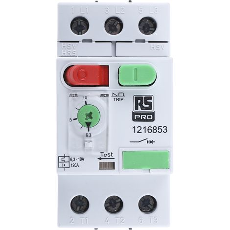 Disjoncteur moteur RS PRO 6,3 10 A. ( Prix pour 1 ) (1/3)