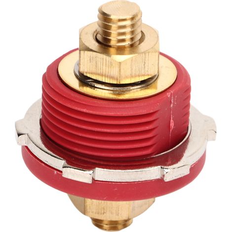 Borne de batterie traversante 3/8 po 250 A en alliage de zinc et laiton, universelle pour voiture, camping-car, bateau et yacht, rouge (1/5)