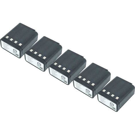 vhbw 5x Akku kompatibel mit Bullard BST, BSX Funkgerät, Walkie Talkie (1800 mAh, 9,6 V, NiMH)