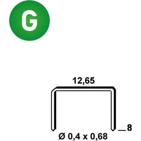 3 800 Agrafes Galvanisées Vs-08 - 12.65x8x0.4x0.68 mm - D-Work