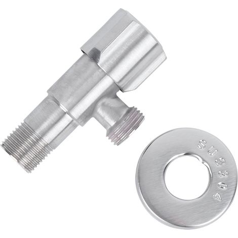 Robinet d'arrêt eau chaude/froide en acier inoxydable fileté G1/2 po, robinet d'arrêt coudé, accessoires pour lavabo et toilettes (1/5)