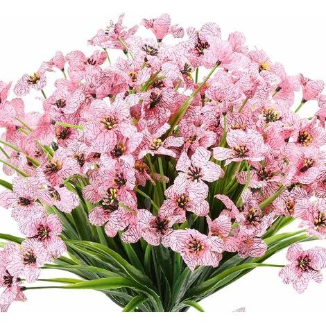 10 Bundles Fleurs Artificielles Extérieures Résistant Aux Uv Pas De Fade Faux Fleurs Violettes Pour Intérieur Extérieur Plantes Suspendues Jardin Patio Porche Fenêtre BoTe Maison De Mariage Décor De F (1/5)