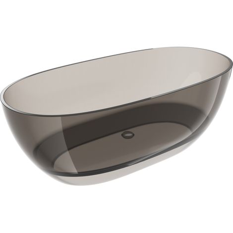 Mexen Pure Bronze freistehende transparente Badewanne 170 x 80 cm, Ablaufgarnitur Chrom - 58071708018 (1/5)