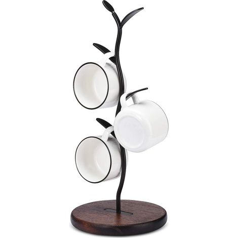 Support tasses en forme de feuille – Pour 4 tasses – Porte-gobelets – Rangement de table – Suspension (1/5)