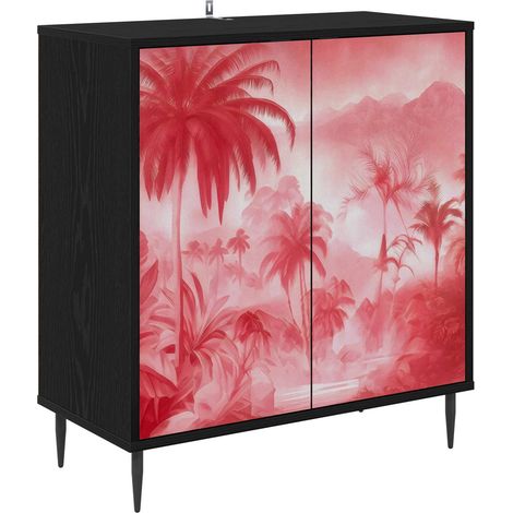Buffet AACHEN Chêne noir 69 x 33 x 76 cm Bois d'ingénierie vidaXL (1/5)