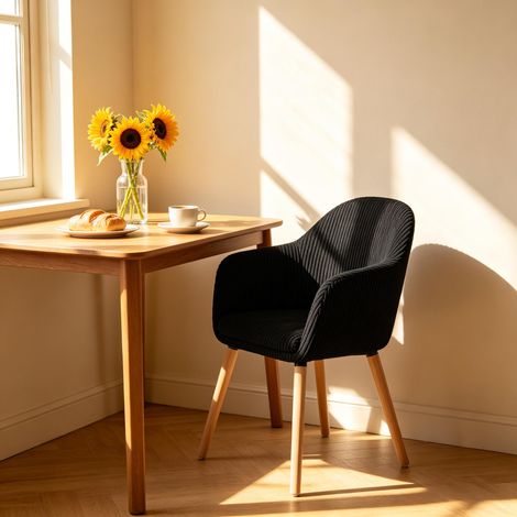 Fauteuil design, siège de table à manger, chaise de cuisine, fauteuil de salon, chaise coiffeuse, chaise de bureau, chaise professionnelle (1 pièce incluse) (1/4)