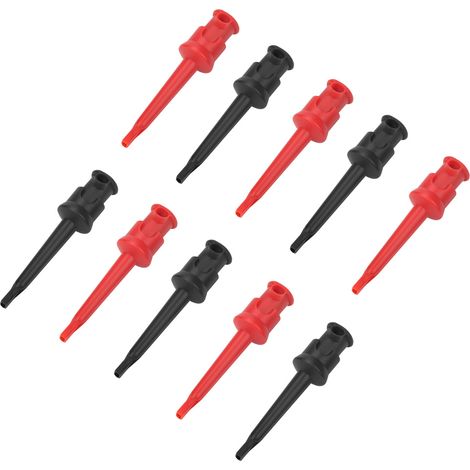 10 Stück P5002 Multimeter-Haken-Anschlussklemmen für SMt SMD IC D20 Kabelschweißen (Schwarz und Rot) (1/5)
