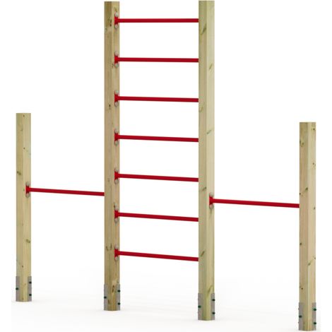 Wickey Turnreck FIT Tumble 409 - Kletterleiter mit Doppel-Reck, 90 - 140 cm, - Komplettset, mitwachsend, extrem witterungsbeständig, 100 kg Belastbar