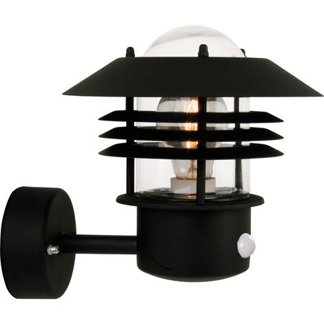 Applique murale luminaire VEJERS Up Sensor Métal Seaside noir H. 23 IP54 Nordlux-Extérieur