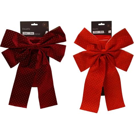Roter Weihnachtsdekorationsbogen mit Perlen 33 × 5 × 45 cm (1/2)