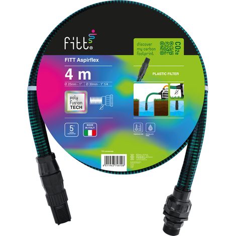 FITT ASPIRFLEX 4 m - Tubo per Aspirazione dell'acqua, per Collegamento a Pompe, con Tecnologia Esclusiva