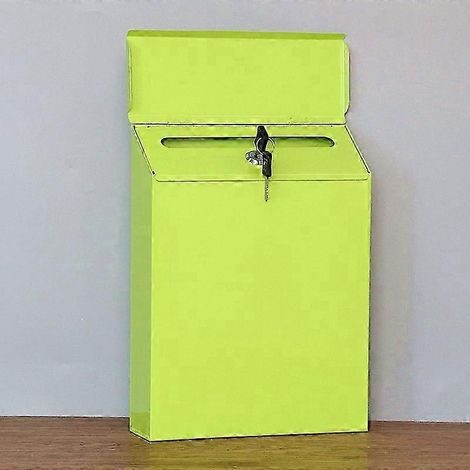 Boîte aux lettres murale vintage en fer forgé (plusieurs couleurs disponibles) - Verte vierge (1/4)