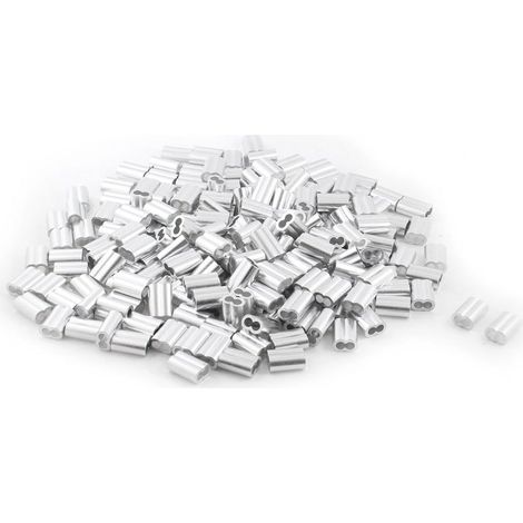 200 pièces manchons d'embouts en aluminium argentés pour embouts acier 6mm