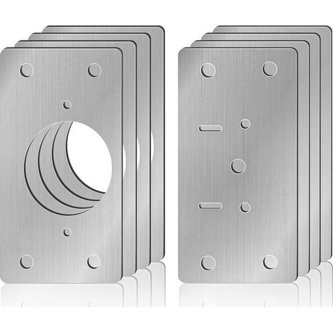 Kit di riparazione per cerniere di ante di armadi, composto da 8 pezzi – Acciaio inossidabile – Installazione semplice – Per mobili e scaffali in legno (1/5)