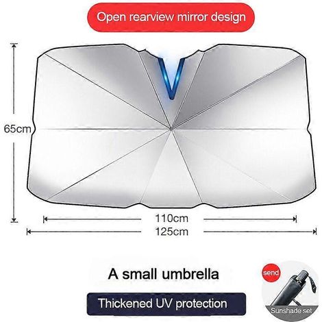 Pare-soleil avant de voiture, parapluie pliant anti-UV pour vitre de voiture, protection solaire estivale, taille B-Small (1/5)