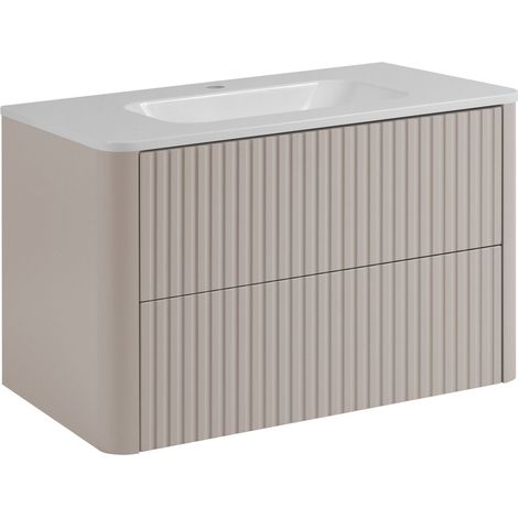 Mobile bagno Linea 80 cm, cashmere, con lavabo (1/5)