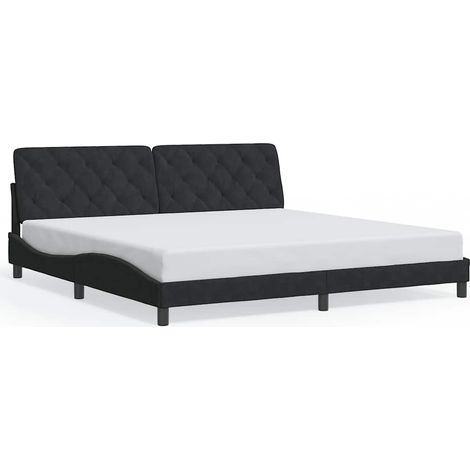 Maison Exclusive - Giroletto senza Materasso Nero 200x200 cm in Velluto (1/5)
