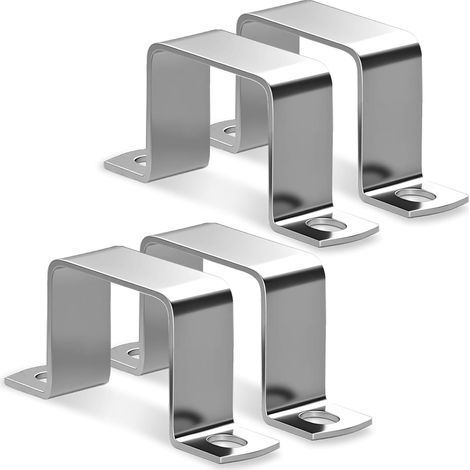 4 Pièces Colliers De Serrage Carrés 100x100 mm Supports de Connecteur en Forme de U Collier Serrage Carre en Acier Inoxydable 304 Support carré en U pour Portes Fenêtres Tubes Carrés Rampes (1/5)