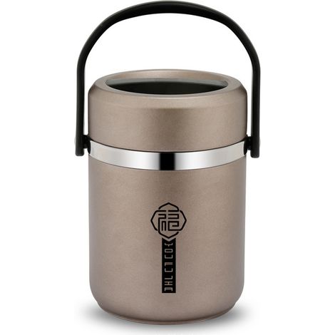 Bocaltherme en acier inoxydable isotherme vide sanstaintenance longue garde pot portable contenant 1.8L grande capacité avec 2 plateaux repas (1/2)
