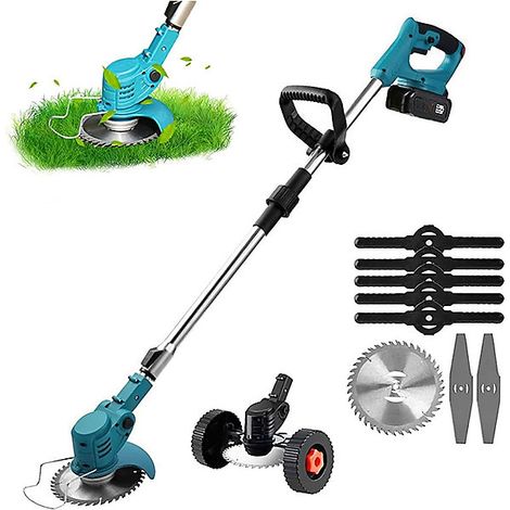 Kit Jardin Électrique Multifonction : Tondeuse + Taille-Bordures Pliable et Léger avec Perche Adjustable (1/5)